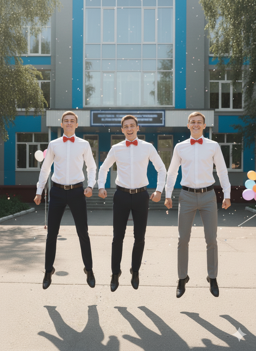 Мужская бабочка красная одинарная
